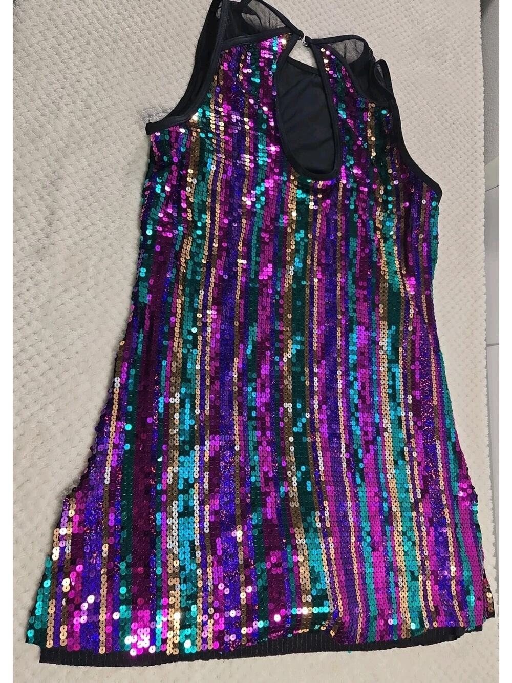 Weissman XXLA Sequin One Piece Swimsuit Purple Teal Pink Performance Swim #099